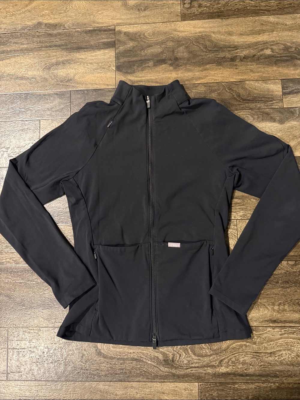 Figs ContourKnit Scrub Jacket™- Black/Size Medium